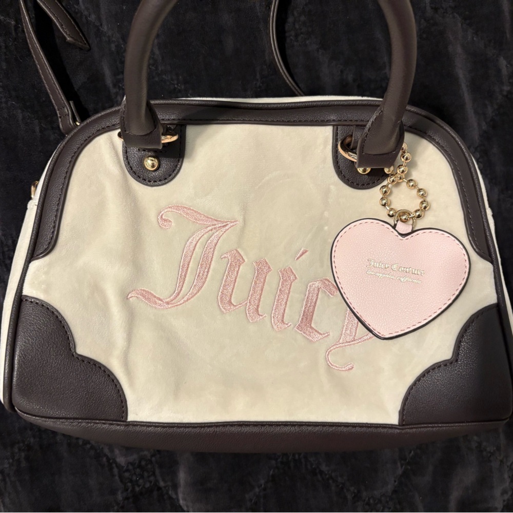 Juicy Couture Pink and Cream Bowler Shoulder Bag